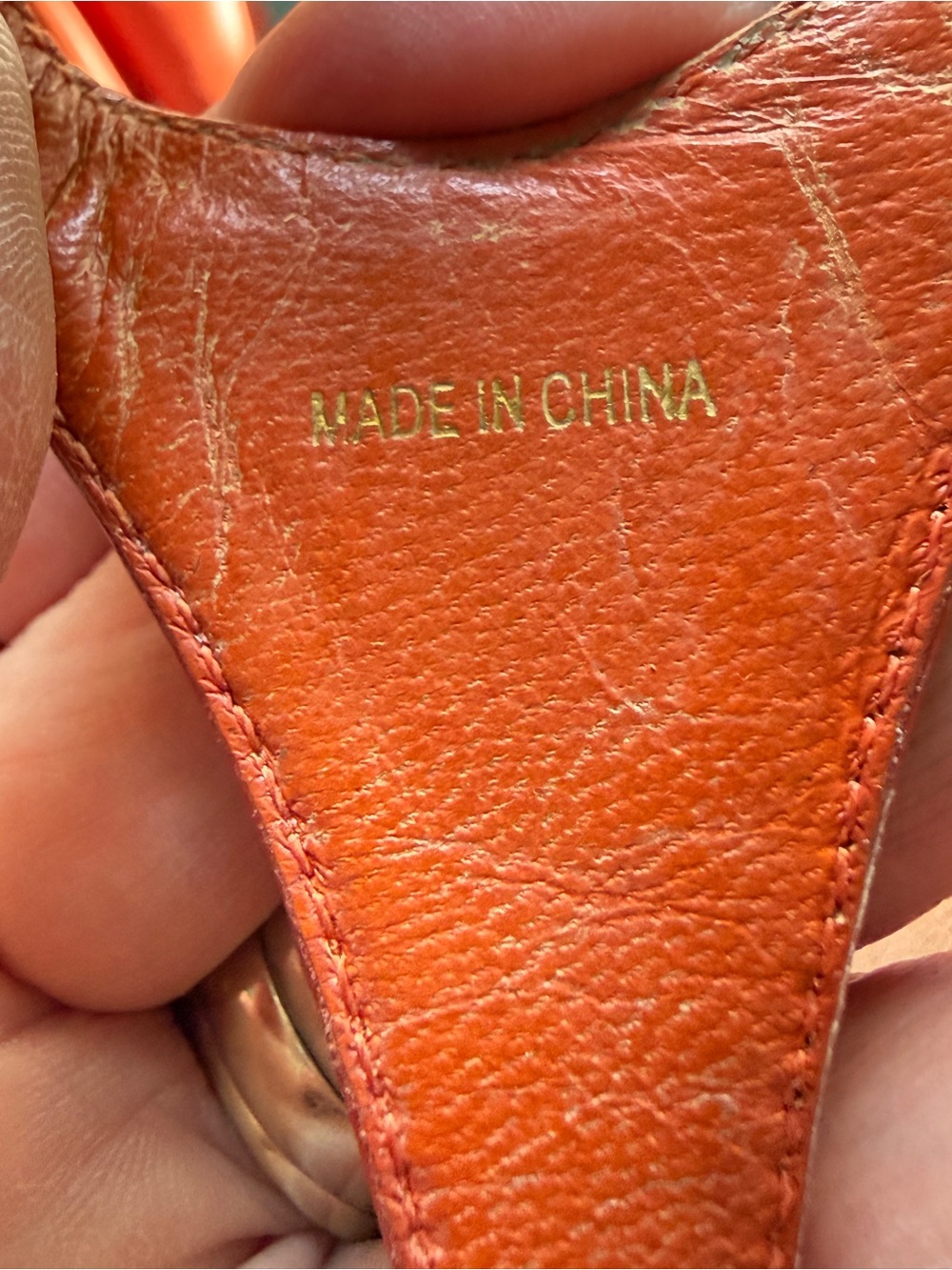 PRADA Triangle Logo Patent Leather Thong Sandals Arancio Orange-Red Size 41 US10 - Picture 6 of 16